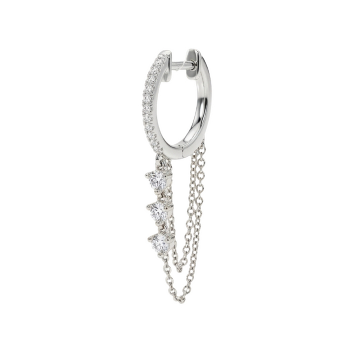 Diamond Huggies w/ Triple Drip Diamonds and Chain