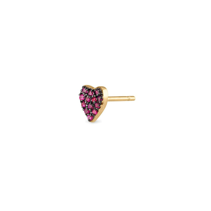 Pave Ruby Heart Stud