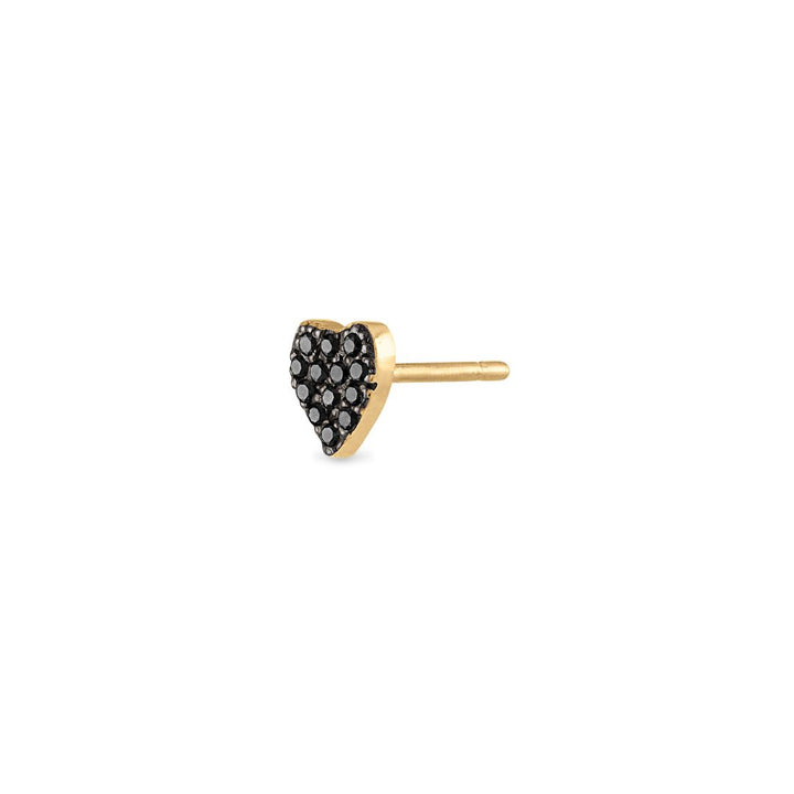 Pave Black Diamond Heart Stud