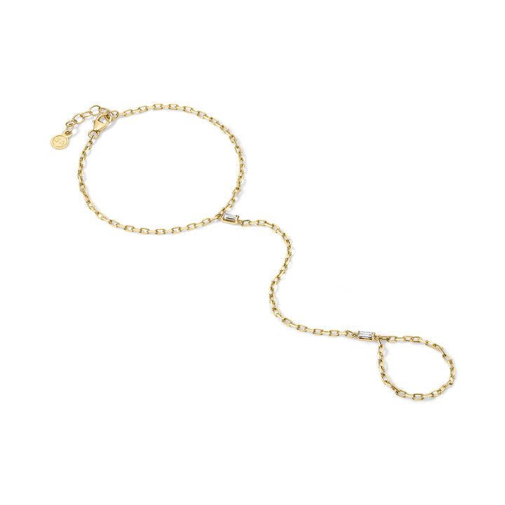 Diamond-Cut Baguette Hand Chain