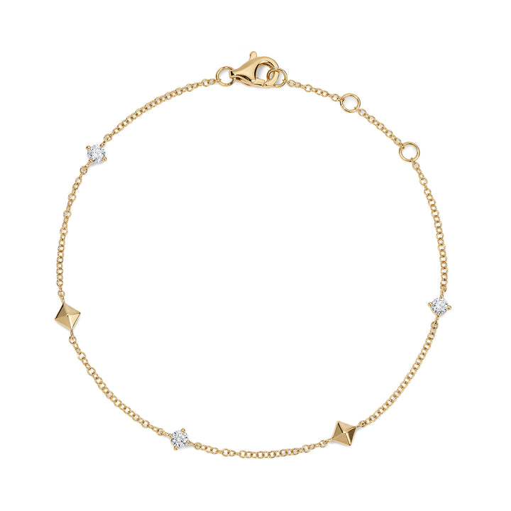 Pyramid and Diamond Chain Bracelet