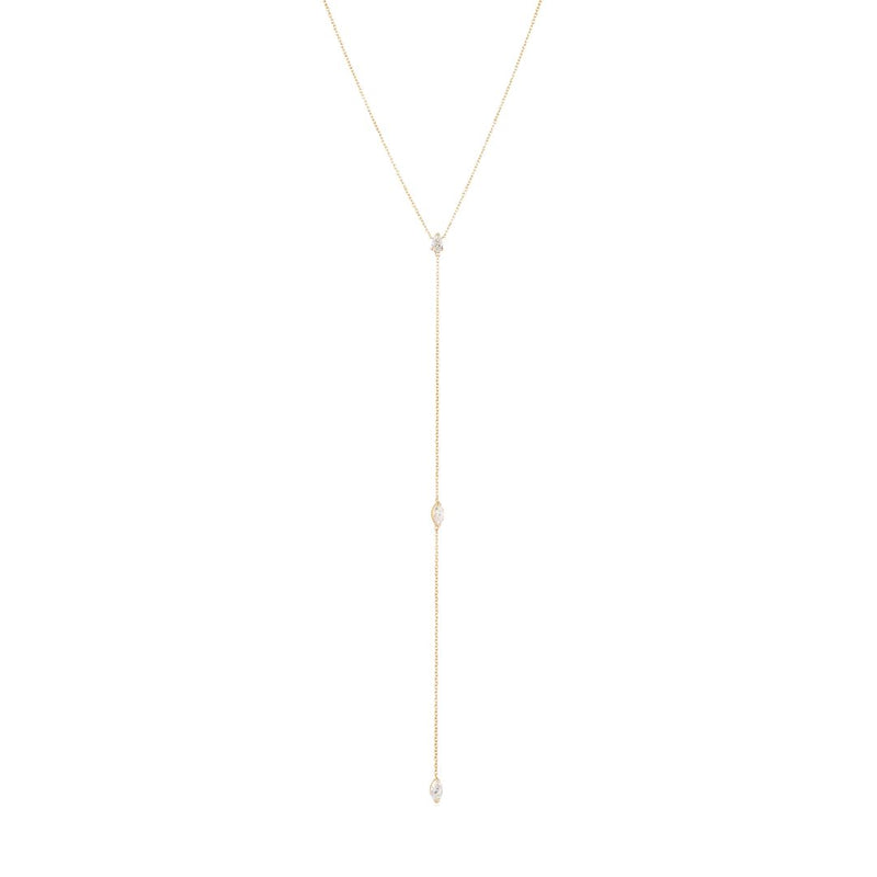 Pear and Marquise Diamond Lariat