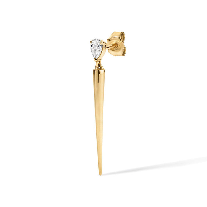 Pear Diamond Earring w/ Long Spike
