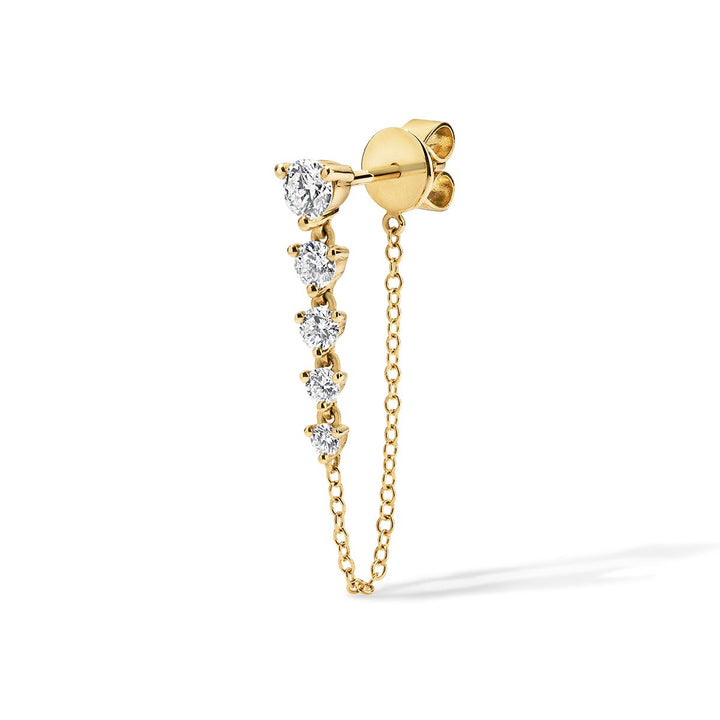 Cascading Diamonds and Chain Earring