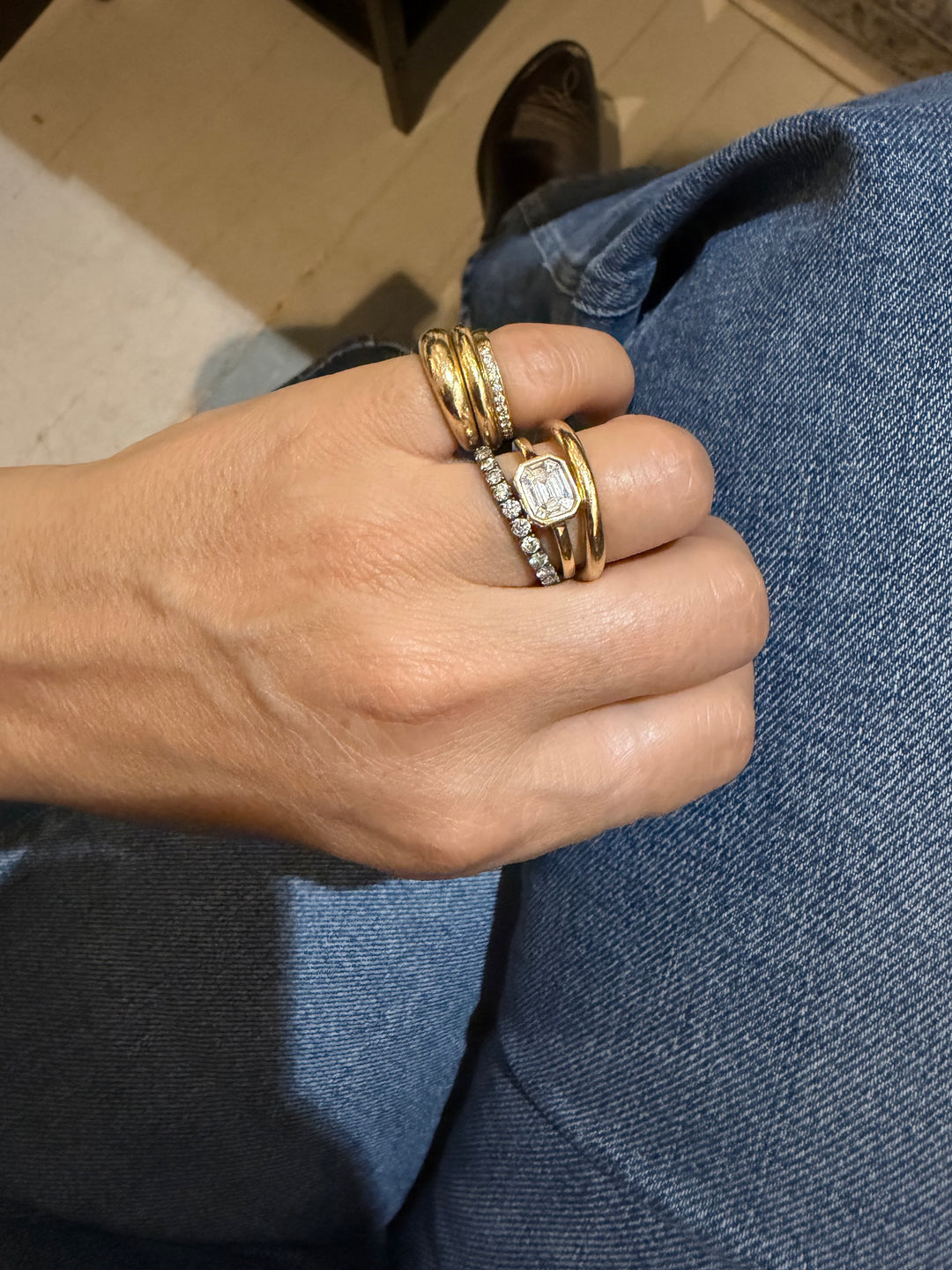 Mosaic Emerald Cut Ring