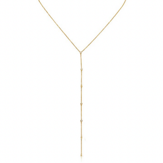 Bezel Set Long Diamond Lariat