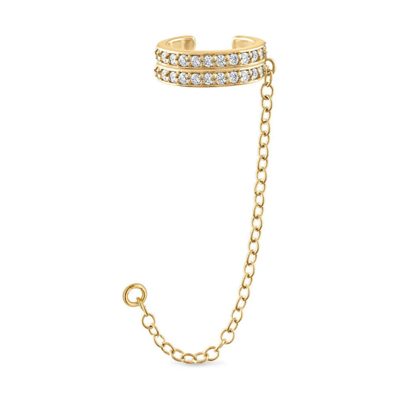 Double Diamond Cuff w/ Interchangeable Chain