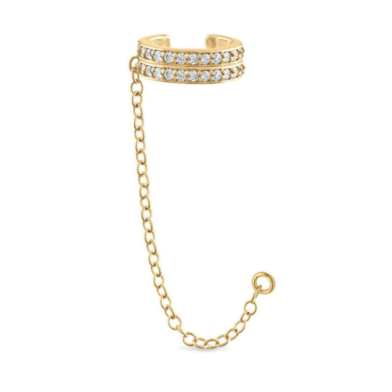 Double Diamond Cuff w/ Interchangeable Chain