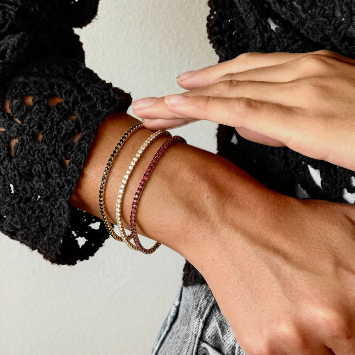2mm Black Diamond Tennis Bracelet