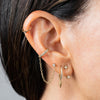 Diamond Ear Cuff with Chain Diamond Stud
